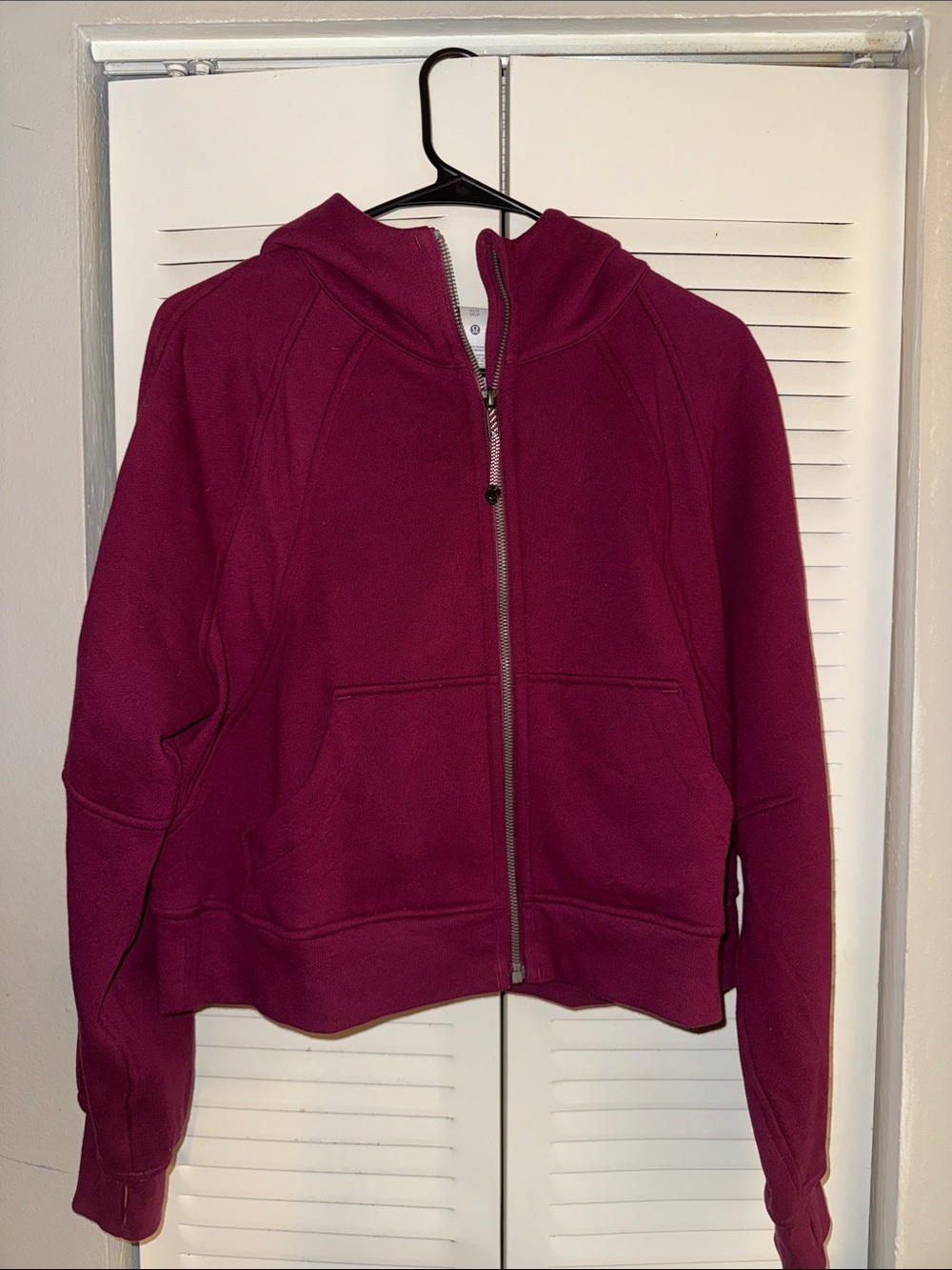 lululemon Scuba Oversized Hoodie Full Zip Burgundy Merlot XS/S
